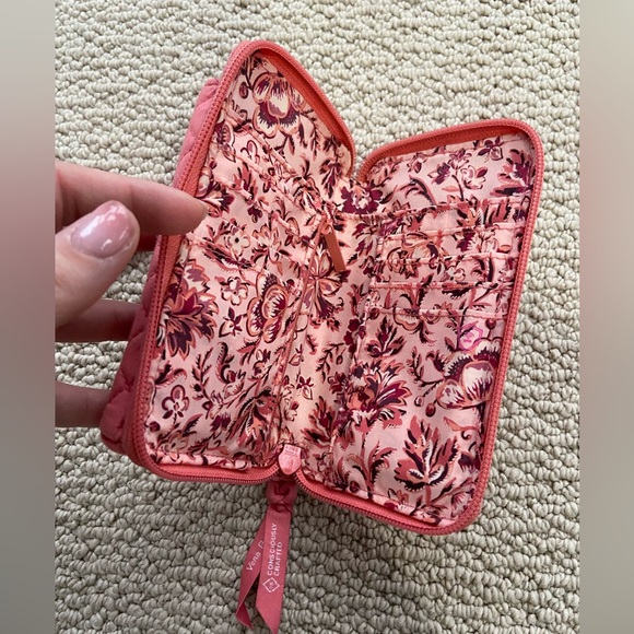 Vera Bradley coral pink wristlet - Picture 2 of 8